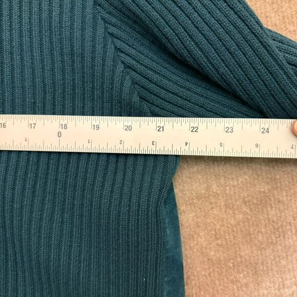 Live a Little 1X Women Knit and Suede Leather Teal Jacket - Picture 5 of 5